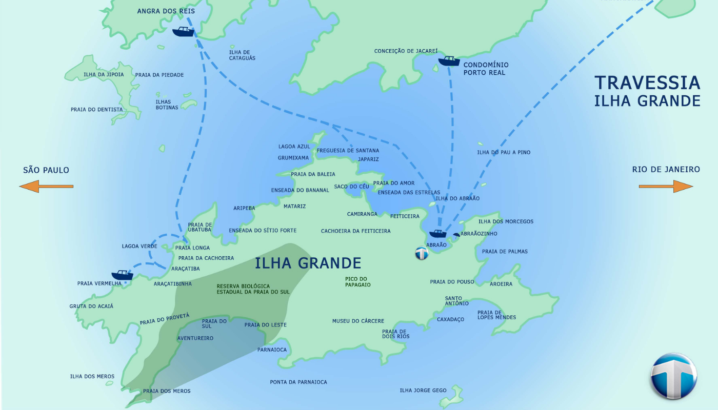 Mapa Ilha Grande travessia